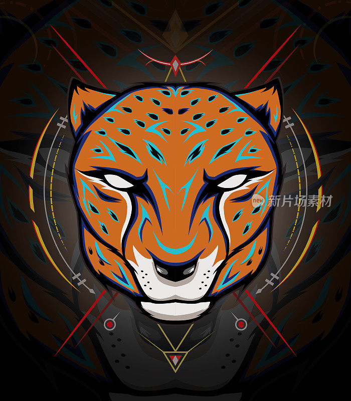 Cheetah Mascot Emblem for sport team LOGO.